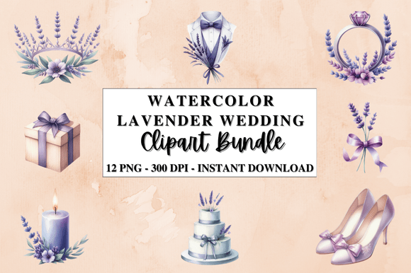 Download Watercolor Lavender Wedding Clipart - Premium Resources