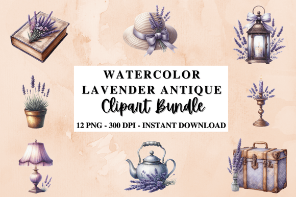 Download Watercolor Lavender Antique Clipart - Premium Resources